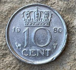 ✅Moneda de 10 centavos de 1980 Juliana Koningin Der Nederlanden - Imagen 1 de 6