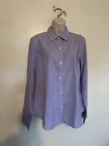 Chaps Ralph Lauren Women's Button Up Long Sleeve Purple Blouse  No Iron  Size L - Picture 1 of 5