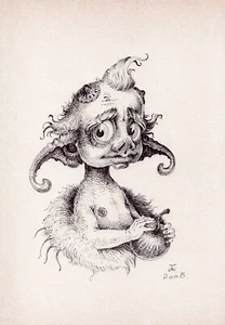 Portrait original illustration pen drawing "Fruit" - Picture 1 of 9