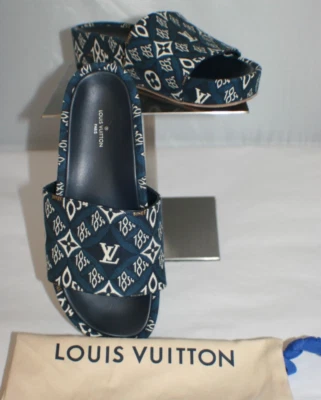 路易威登 1854 蓝色超大厚底正品凉鞋 US 8 意大利 38 全新无标签 — 第 1/4 张图片
