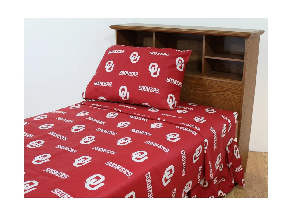 College Covers OKLSSTX Oklahoma Printed Sheet Set Twin XL- Solid