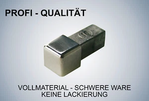 Fuchs PREMIUM Fliesenschiene Quadratprofil Ecke Edelstahl V2A glänzend, 15mm - Bild 1 von 3