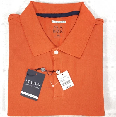 Camisa Polo Jos A Bank Talla XL Algodón Piqué Ajuste Tradicional NUEVA Naranja Quemado #070 Foto 1 de 4