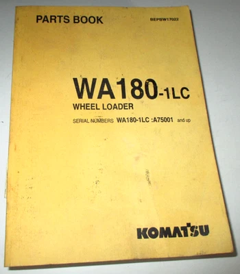 Libro manual catálogo piezas cargador ruedas Komatsu WA180-1LC ORIGINAL BEPBW17022 Foto 1 de 4