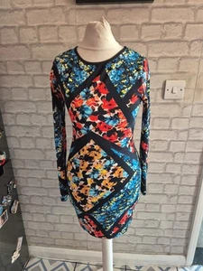 Fab And Vibrant Multicolout Topshop Dress Size 10 Petite Excellent Condition - Picture 1 of 9