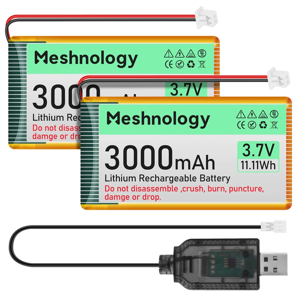 3.7V 3000mAh Lipo Battery PH 2.0 Plug with Cable Charger for Raspberry Pi Board - Image 1 of 4