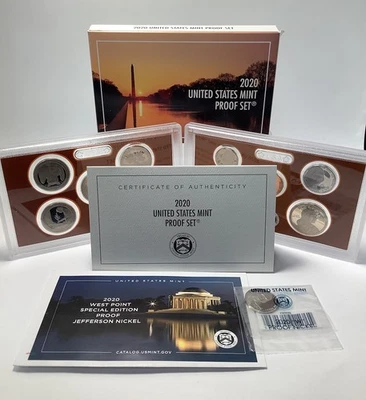 2020 United States Mint Proof Set WITH West Reverse Proof Nickel w/OGP & COA - Image 1 of 3