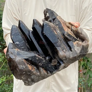 4.6LB Large Natural Smoky Black Quartz Cluster Crystal raw Specimen Healing - Picture 1 of 12
