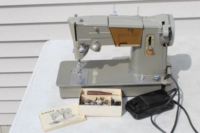 VTG Singer 328K Style O Matic 1960s Zig Zag Sewing Machine Made in UK 328 VIDEO - Image 1 of 4