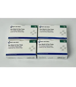 4 Kits 1 Oz Eye Wash Kit FIRST AID ONLY Eye flushing solution With Pads & Strips - Picture 1 of 3