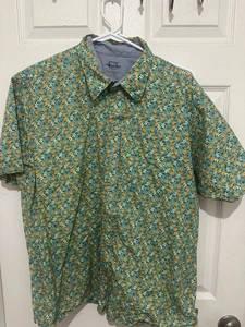 Cutter & Buck Men's Button down Shirt Floral tropical Short Sleeve Large - Picture 1 of 4