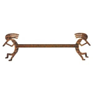 Vintage Kokopelli Southwestern Copper Tone Metal 18" Towel Bar Rack Wall Mounted - Picture 1 of 9