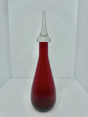 HTF Vintage MCM Viking Glass Ruby 1255 Decanter 15.5” W/stopper Stunning - Image 1 of 4