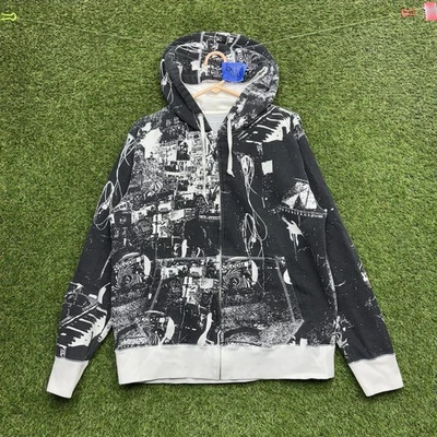Vintage Volcom y2k Hoodie Mens Medium Zip Up Jacket All Over Print AOP 90s - Image 1 of 4