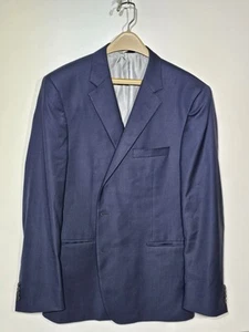 Samuelsohn 48R Dark Blue Cosmo Blazer 100% Colombo Ice Wool 150's Woven In Italy - Picture 1 of 12