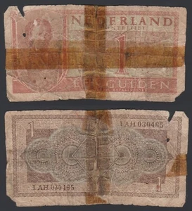 Netherlands Muntbiljet 1 gulden 1949.08.08. Juliana P72 Prefix 1AH aPR - Picture 1 of 8