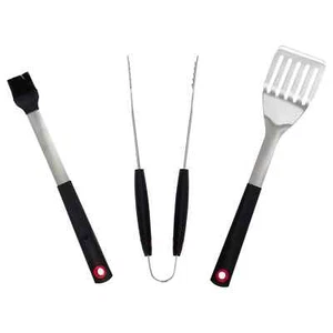BBQGuys Signature 3-Piece Stainless Steel Molded Handles Tool Set; NEW - Picture 1 of 3