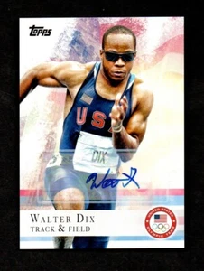 Autógrafo del equipo olímpico de Estados Unidos Topps 2012 WALTER DIX Florida Track Sprinter Medalist - Imagen 1 de 4