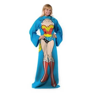DC Comics Wonder Woman Adult Silk Touch Comfy Throw Blanket with Sleeves - Picture 1 of 1