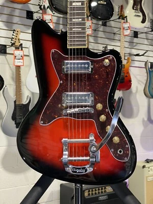НОВЫЙ Silvertone 1478 Переиздание Red Sunburst Bigsby Vibrato | Бесплатная доставка, Подлинный De - Изображение 1 из 4