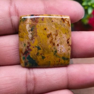 Cojín de piedras preciosas de ágata de sangre indonesia natural cabujón colgante fabricación de joyas Foto 1 de 4