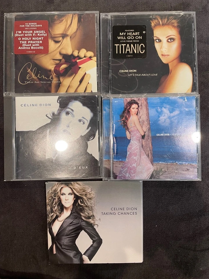 LOT OF 5 CELINE DION CD LET'S TALK ABOUT LOVE TAKING CHANCES THESE ARE SPECIAL - Image 1 of 1