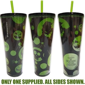Vaso de viaje Starbucks Disney Pesadilla antes de Navidad y tapa protectora contra salpicaduras de pajita - Imagen 1 de 12