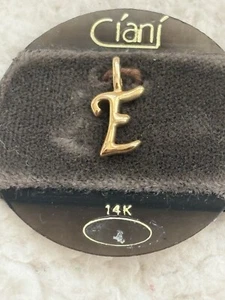Ciani Brand 14K yellow gold letter “E” pendant - Picture 1 of 3
