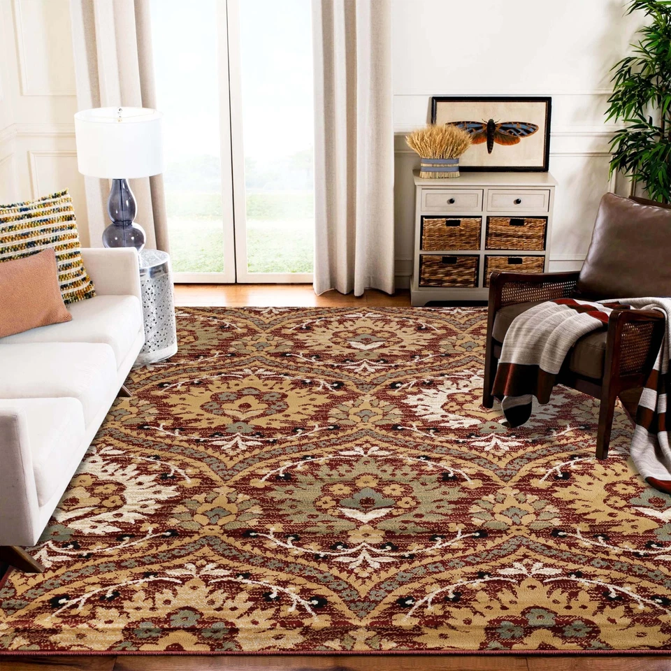 Augusta Oriental Traditional Geometric Damask Indoor Area Rugs or Runner Rug - Image 1 of 1