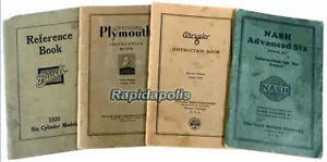 VIER Original 20er Jahre Autobesitzer Bücher Nash Buick Chrysler Plymouth ~ 300 Seiten! - Bild 1 von 5