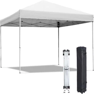 Outdoor Pop up Canopy 10'x10' Party Tent Camping Sun Shelter with Wheeled Bag - Picture 1 of 13