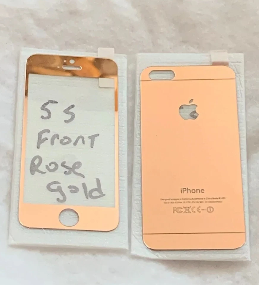 Apple iPhone 5 S Screen Protector Tempered Glass Rose Gold Front and Back - Image 1 of 1