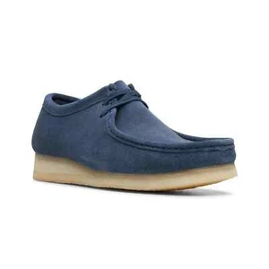 Clarks Originals Mens Wallabee Shoes, 26140975, Deep Blue, Size 12, Floor Model - Picture 1 of 12