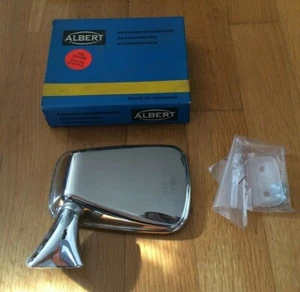 VINTAGE ALBERT DRIVER SIDE CHROME MIRROR AUDI 80 VW PASSAT IN ORIGINAL BOX - Picture 1 of 6