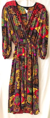 VESTIDO MIDI VINTAGE DIANE FRES FREIS ORIGINAL PARA MUJER, MANGAS GLOBO, COMO NUEVO USADO EN EXCELENTE ESTADO Foto 1 de 4