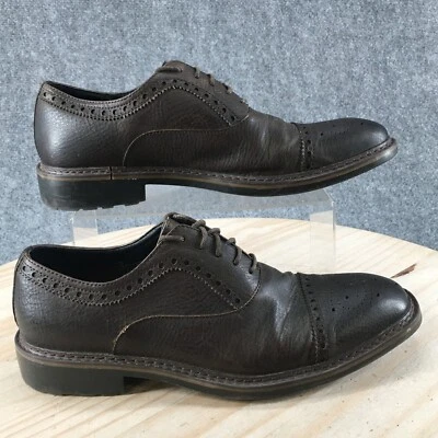 Robert Wayne Shoes Mens 11 D Alton Dress Cap Toe Oxford Darl Brown Leather - Image 1 of 4