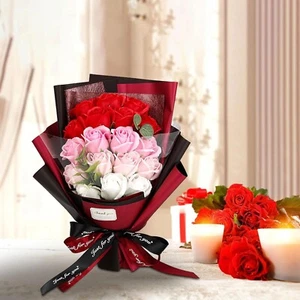 18 Pcs Eternal Rose Soap Flower Bouquet Valentine's Day Gift for Girlfriend Wife - Picture 1 of 3