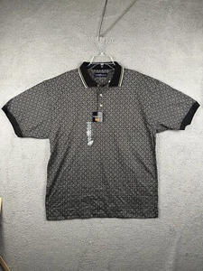 CHERESKIN Sportswear Men's Polo Shirt XL Navy Geometric Short Sleeve NWT - Picture 1 of 9