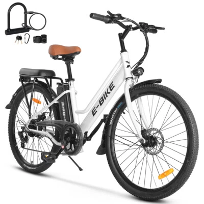 E-Bike 26'' Electric Bike for Adults 750W City Bicycle Commuter Ebike w/Lock Kit - Image 1 of 4