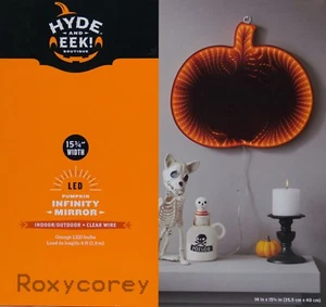 Halloween Hyde & Eek! 15" W LED Pumpkin Infinity Mirror Indoor/Outdoor NIB - Picture 1 of 1