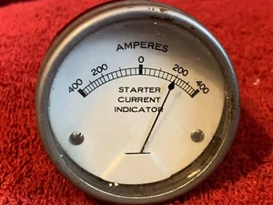 AIRCRAFT AVIATION 2 1/4" AMPERES INDICATOR ROUND WHITE FACE - Picture 1 of 8