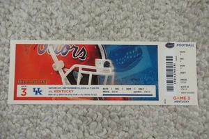 FLORIDA GATORS VS KENTUCKY WILDCATS 13/09/2014 BOLETO COMPLETO ~ TRIPLE TIEMPO EXTRA - Imagen 1 de 1