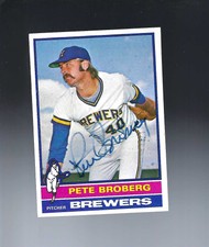 1976 Topps Pete Broberg # 39 Auto Autographed Signed Milwaukee Brewers 2