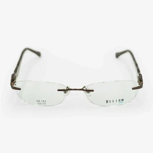 Marco de gafas de metal/acetato marrón sin montura Helium Paris HE 157 para mujer | 51-17-135 - Imagen 1 de 4