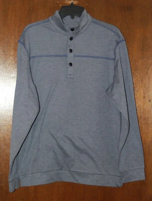 Roundtree & Yorke Nuevo Para Hombres 1/4 Botón Rendimiento Pullover Camisa Suéter L Grande Foto 1 de 4