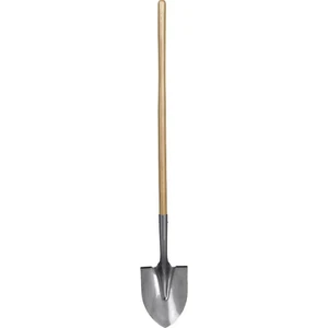 SS10000 16 Gauge Tempered Steel round Point Shovel with 48" Wood Handle - Picture 1 of 12