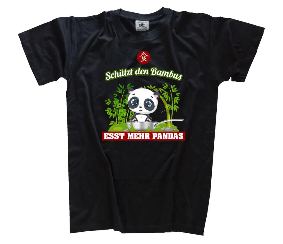 Schützt den Bambus-Esst mehr Pandas Umwelt T-Shirt - Bild 1 von 1