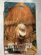 VTG 1983 Star Wars Return Of The Jedi Wicket The Ewok Eraser UNOPENED on Card