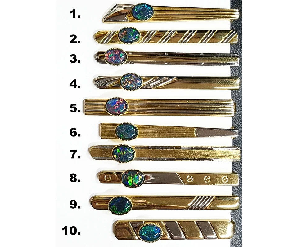 04214.0 - Un juego de barras de amarre de dos tonos de color con una ópalo de corte ovalado de 8 x 6 mm Foto 1 de 4