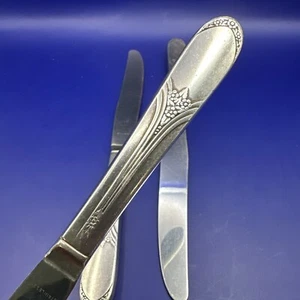 VTG Lot of 3 Wm Rogers MARY LOU DEVONSHIRE Silver Plate 1938 KNIVES 9 1/8" - Picture 1 of 4